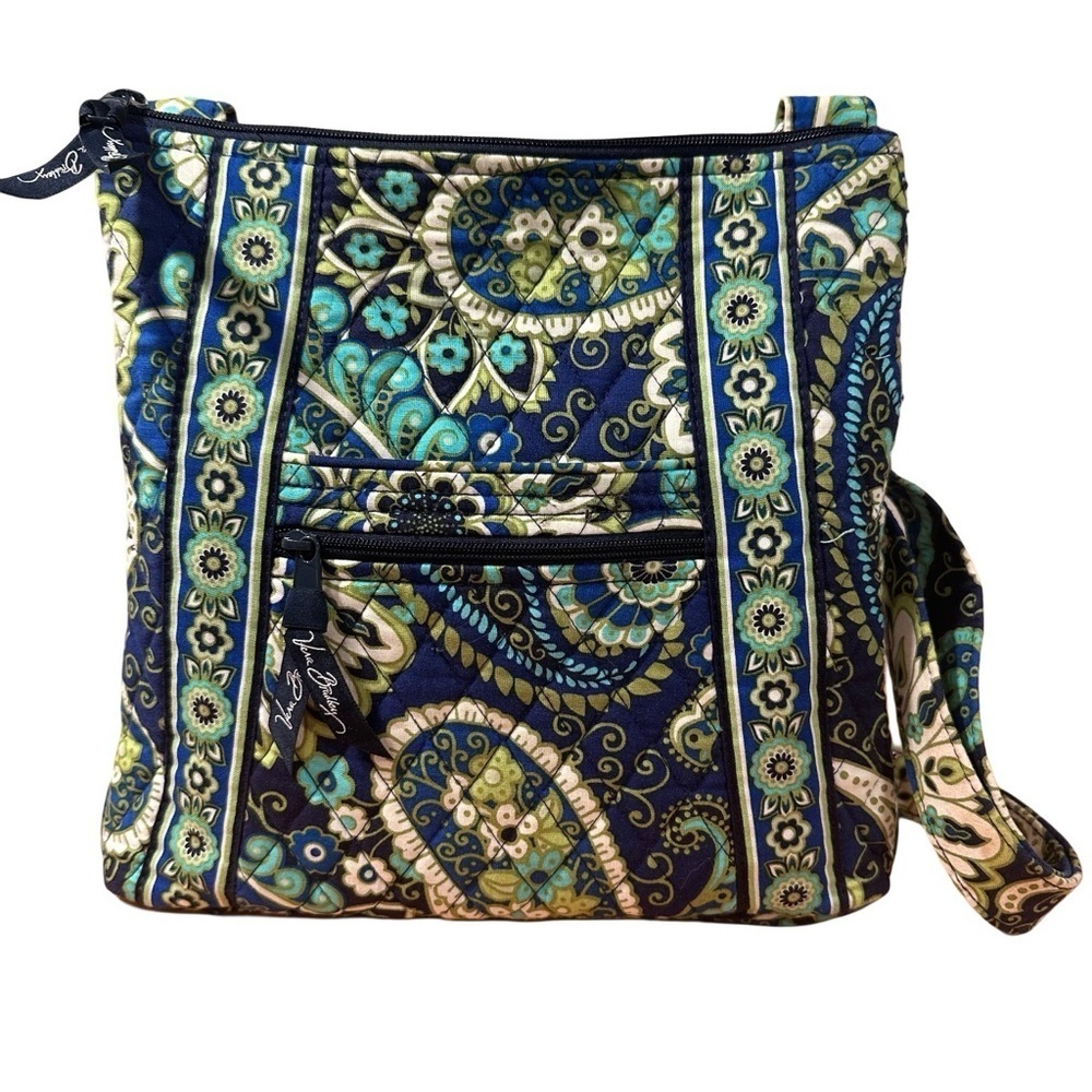 Vera Bradley Rhythm & Blues Aqua Green Hipster Crossbody Bag Retired Paisley EUC - Picture 13 of 15